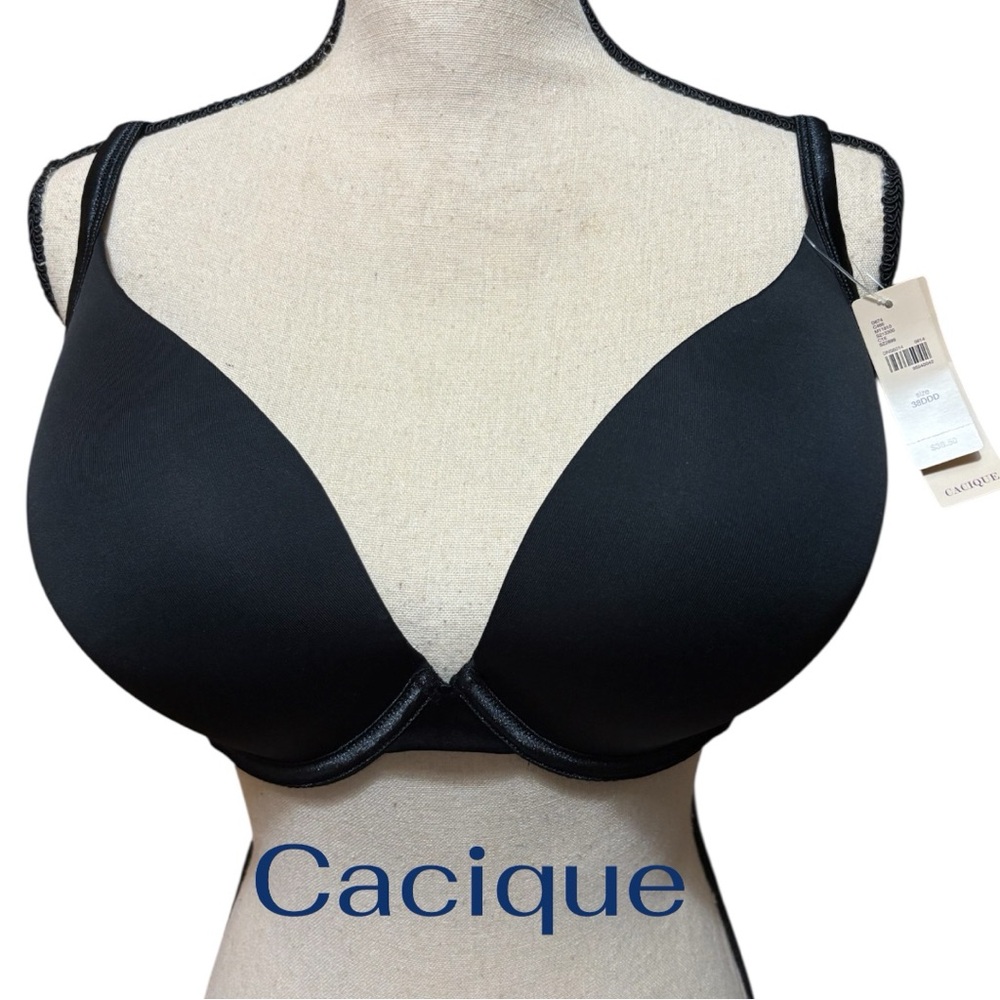 Cacique-NWT 38DDD bra. Black. Smooth boost plunge underwire. New with tags!